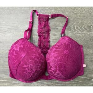 Victoria's Secret Sexy Tee Berry Lace Push Up T-Back Bra Size 34DD